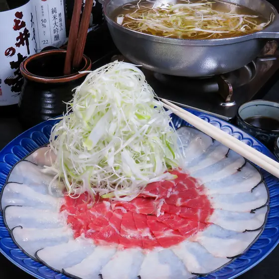 一番人気 鯨の葱しゃぶコース