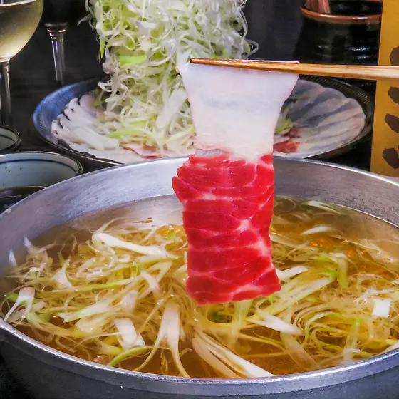 名物 くじらの葱しゃぶコース